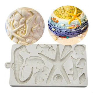 Molde De Silicone Fundo Do Mar Peixes Conchas P/ Confeitaria em Oferta na Shopee