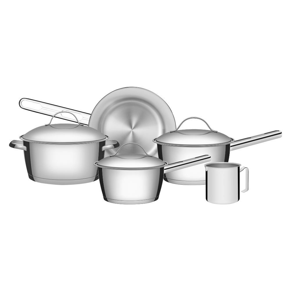 Jogo de Panelas Tramontina Allegra Inox 5 Peças em Oferta na Shopee