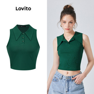 Lovito Boho Regata com Botões para Mulheres L74ED088