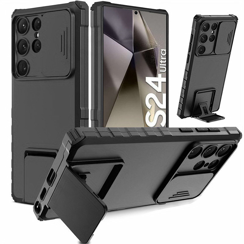 Samsung S24 Ultra S23 Plus S23 Fe S22 S21 S20 Nota 20 Caixa Dura Protetora De Lente À Prova De Choque Com Suporte em Oferta na Shopee