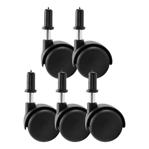 Rodízio Rodinha 50mm Preto Cadeiras Escritório Bucha - 5 Pçs