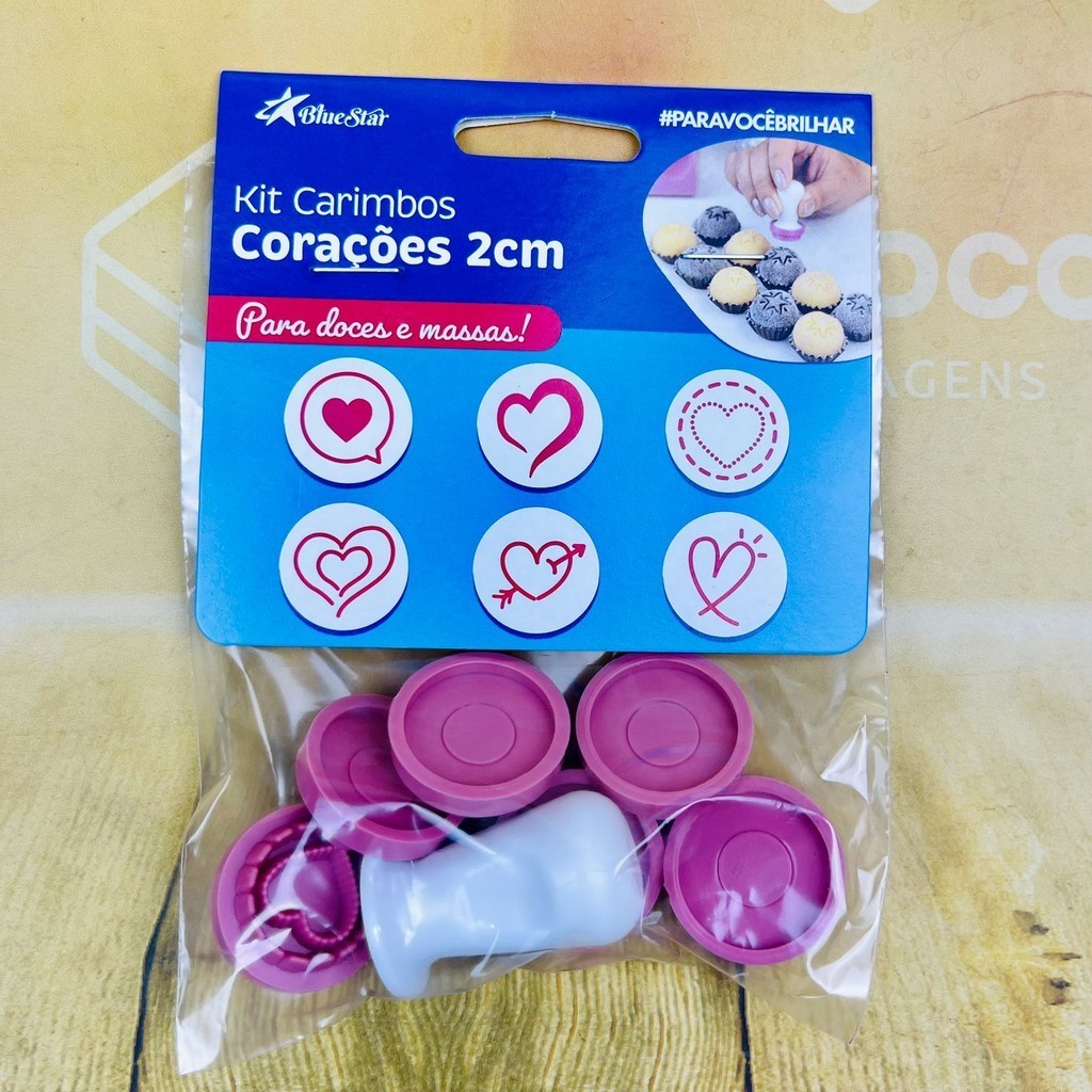 Kit Carimbos Corações 2 cm (Blue Star)