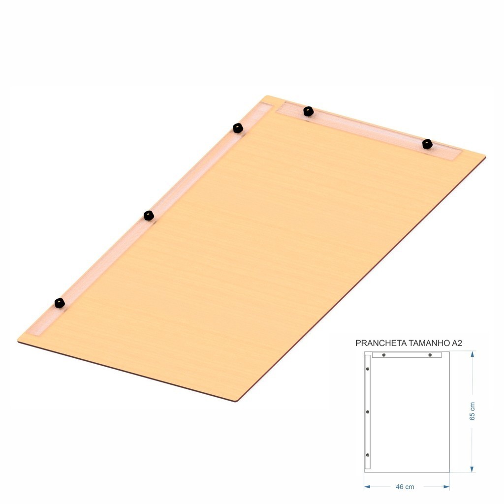 Prancheta Desenho Técnico Arquitetura Engenharia MDF NAT A2