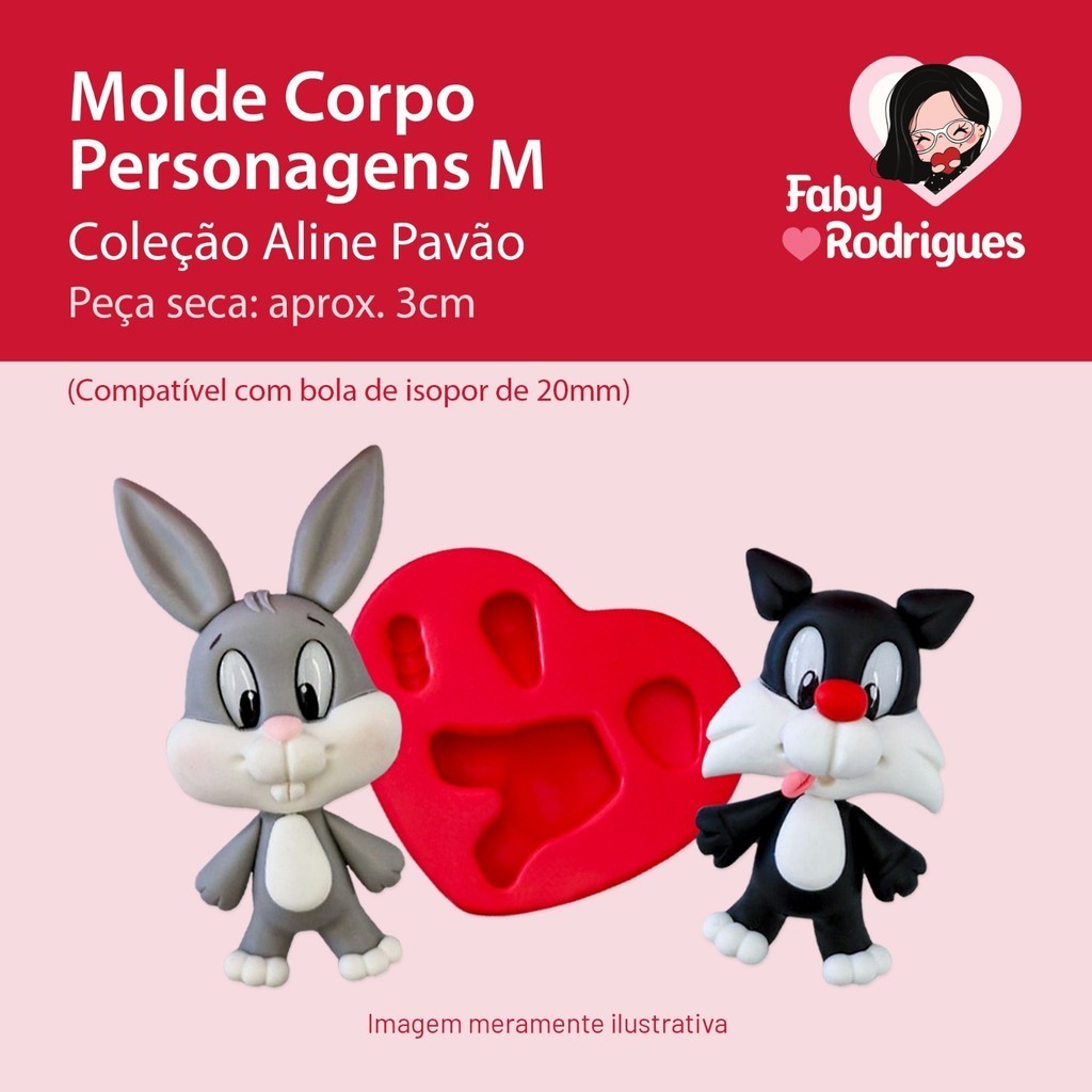 Molde de Silicone Corpo Personagens M - Aline Pavão em Oferta na Shopee