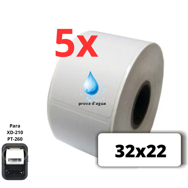 5 Rolo de Etiqueta adesiva termica a prova dagua - 32x22 em Oferta na Shopee