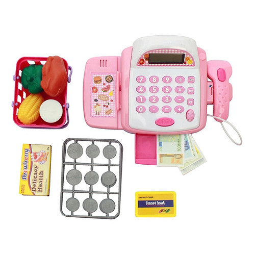 Brinquedo Infantil Caixa Registradora Rosa Completo Com Som Cor Rosa Importway em Oferta na Shopee