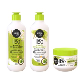Kit Shampoo + Condicionador + Máscara Meu Liso Antiporosidade em Oferta na Shopee