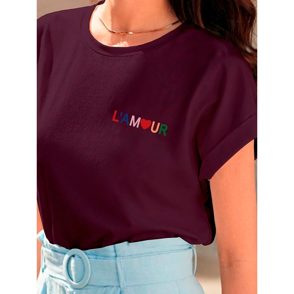 Camiseta Estilosa Tumblr Estampada Casual Moderna Minimalista Despojada T Shirt Lamour