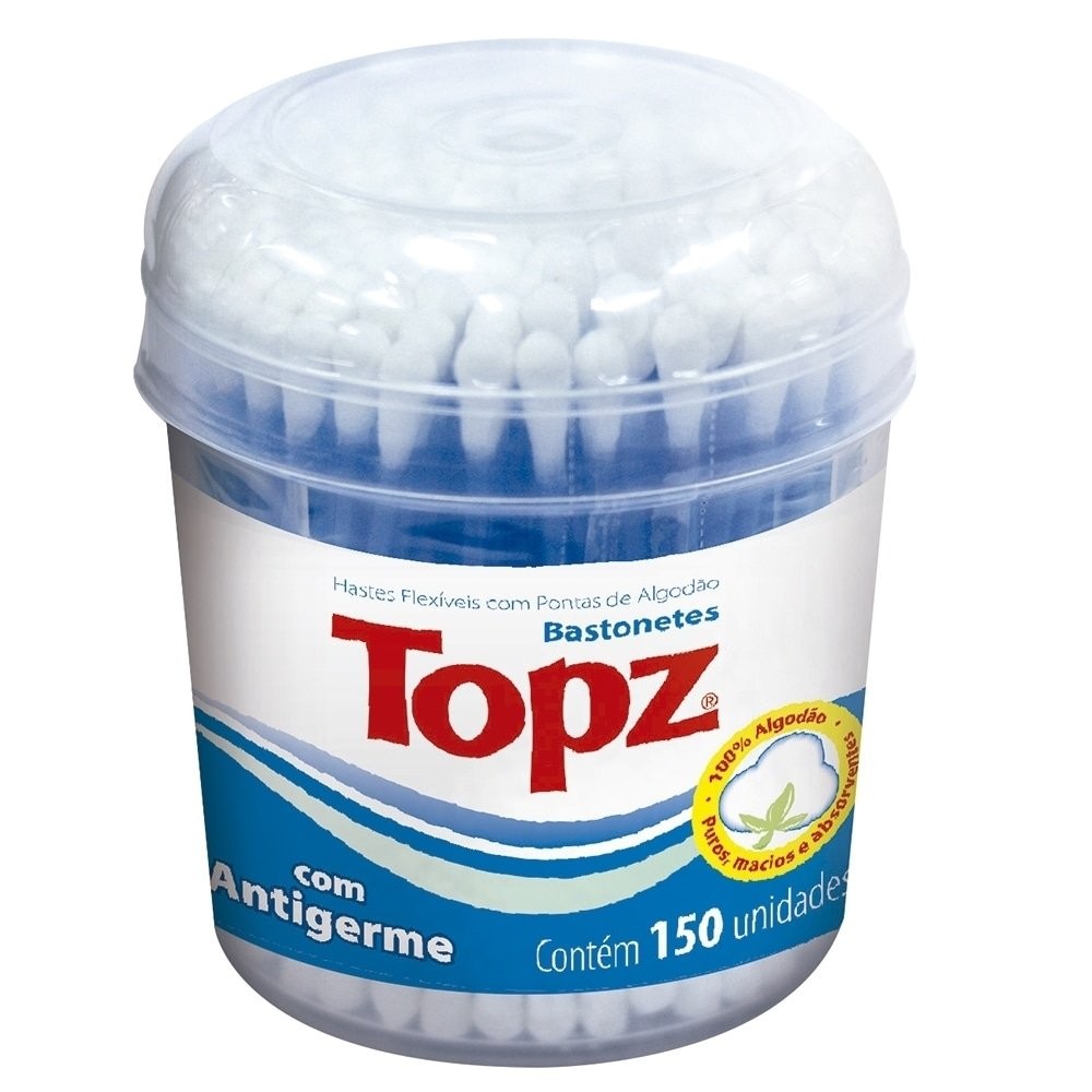 Hastes Flexíveis Bastonetes Topz - Embalagem com 150 Unidades