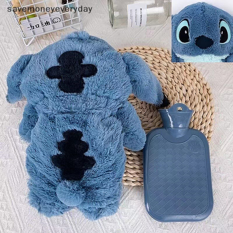 [savemoneyeveryday] Disney Stitch Anime Winter Extra Large Plush Hot Water Bottle Garrafa De Água Quente Grande Para O Inverno Lar Da Mulher Preencher A Mão Presente De Férias Namorada [BR]