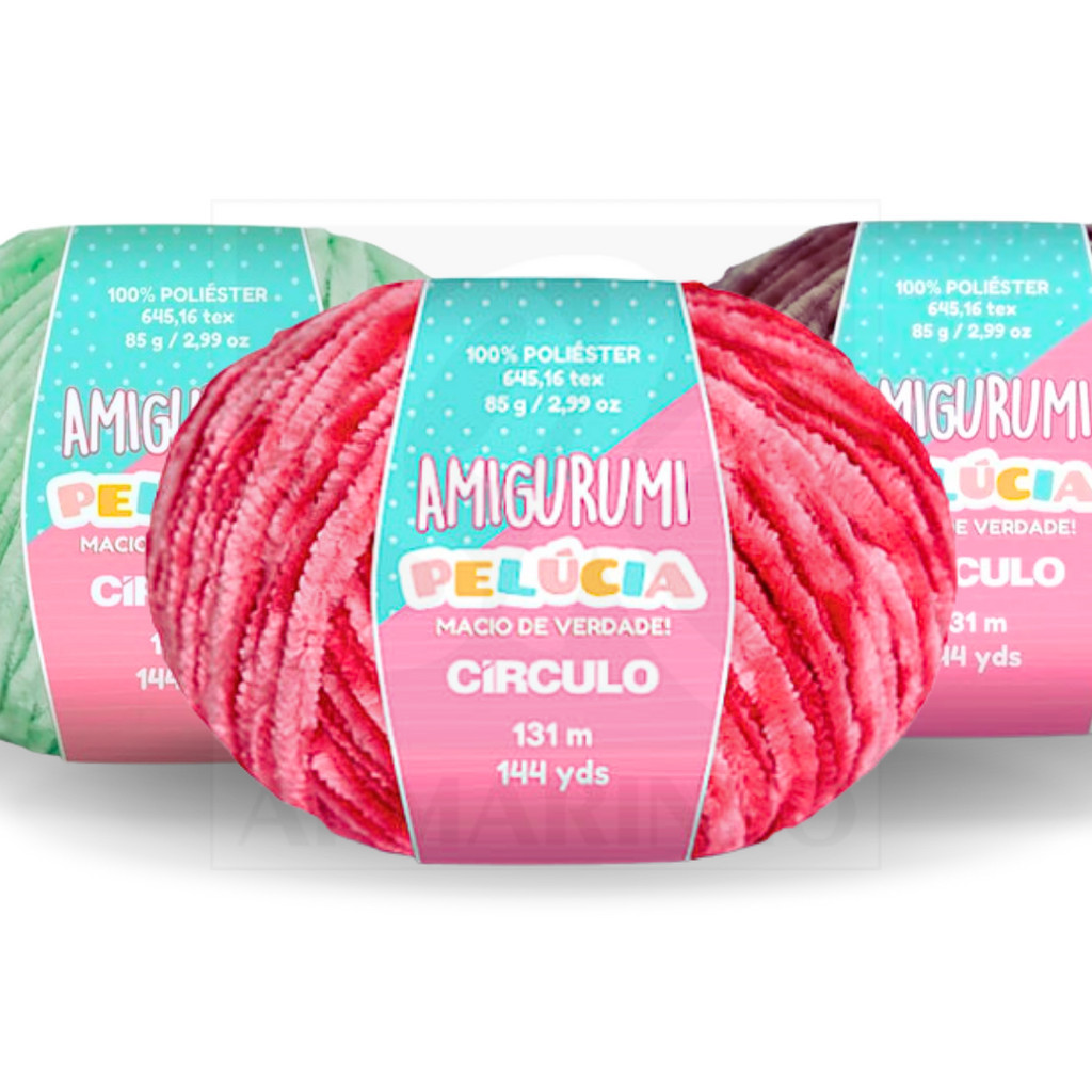 Linha Fio Amigurumi Pelucia Circulo 131m 85g para Croche e Trico