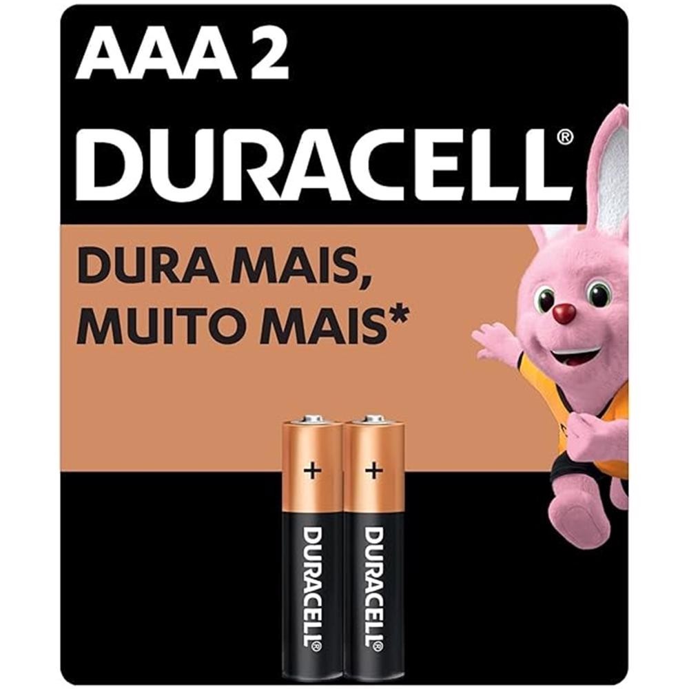 Pilha Alcalina Pequena AAA C/2 (96389) - Duracell em Oferta na Shopee