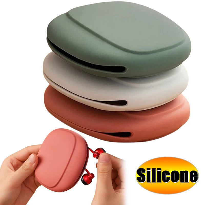 Prático Estojo Portátil De Armazenamento De Cabos De Dados Bolsa De Silicone Para Fones De Ouvido Organizadores Multifuncionais De Carregador De Telefone
