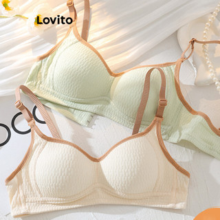 Lovito Sutiã Básico Casual Patchwork Contrastante Para Mulheres LNL43140