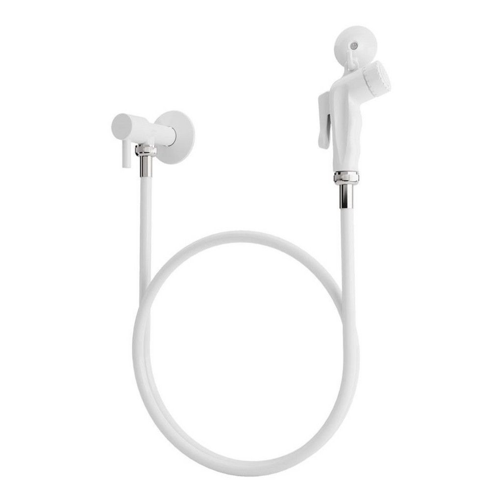 Kit de Ducha Higiênica Para Banheiro Completa Luxo núcleo da válvula de cobre 1,2m Chuveirinho Privada Branco Blukit
