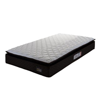 Colchão Solteiro Espuma D45 Pillow Top Strong 88x188x24cm Marrom/Branco Hellen - Suporta até 120kg p