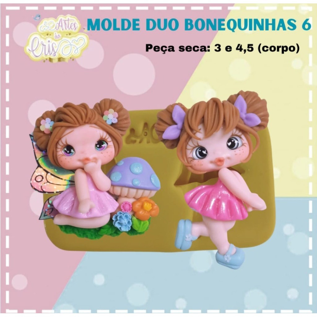 Molde Duo Bonequinhas 6 Artes da Cris