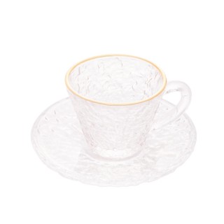 Xícara para Café Lyor Petra de Cristal com Fio de Ouro 70ml