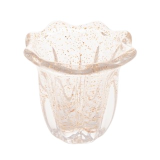Vaso Wolff Italy de Vidro Dourado 12cm x 11cm