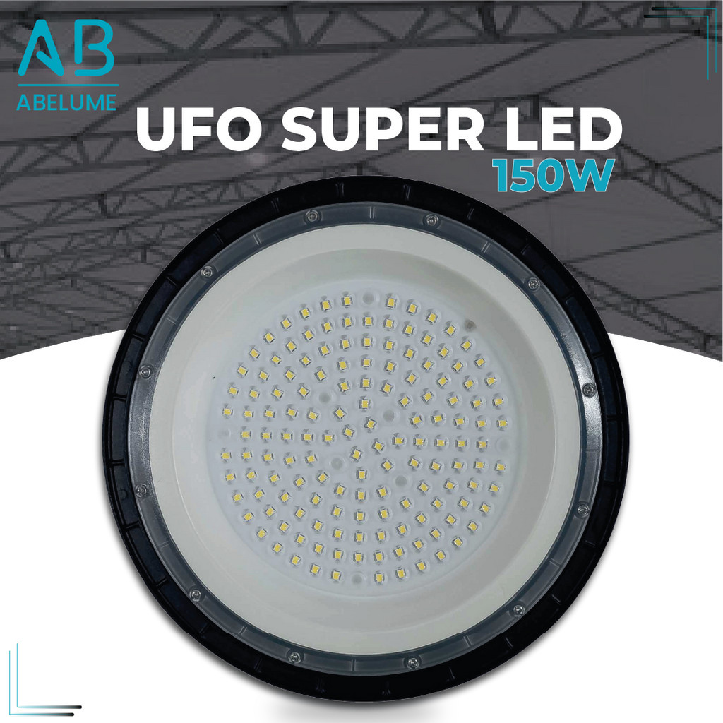 Luminária Super Led UFO 150W Highbay Ip65 Galpão Bivolt Frio 6500k Cor Preto 110v 220v (Bivolt) em Oferta na Shopee