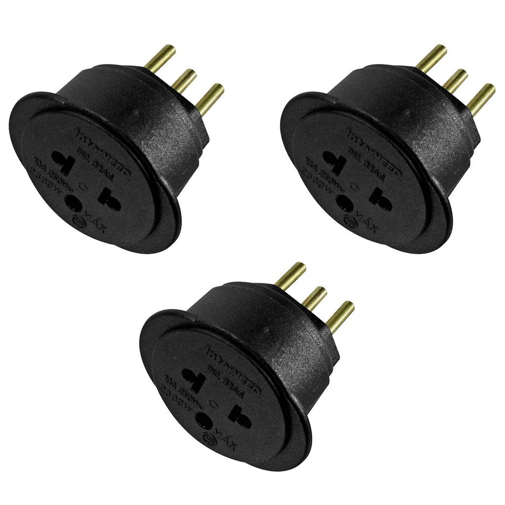 Kit 3x Adaptador Universal 10A PRE ANTIGO-NOVO 044819 InterNEED