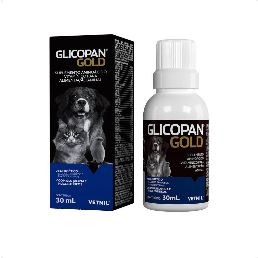 Glicopan Gold Vetnil Suplemento para Cães e Gatos - 30ml em Oferta na Shopee