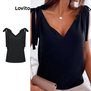 Lovito Boho Regata com Amarração para Mulheres L80ED377