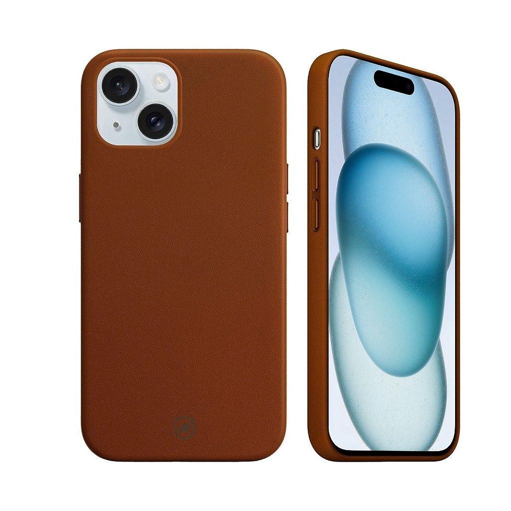 Capa Case Capinha Premium de Couro para iPhone 15 - Dual Marrom, Proteção Reforçada - Gshield em Oferta na Shopee