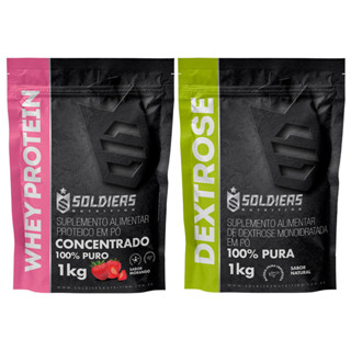 Kit: Whey Protein Concentrado 2kg + Dextrose 1kg - 100% Importado - Soldiers Nutrition