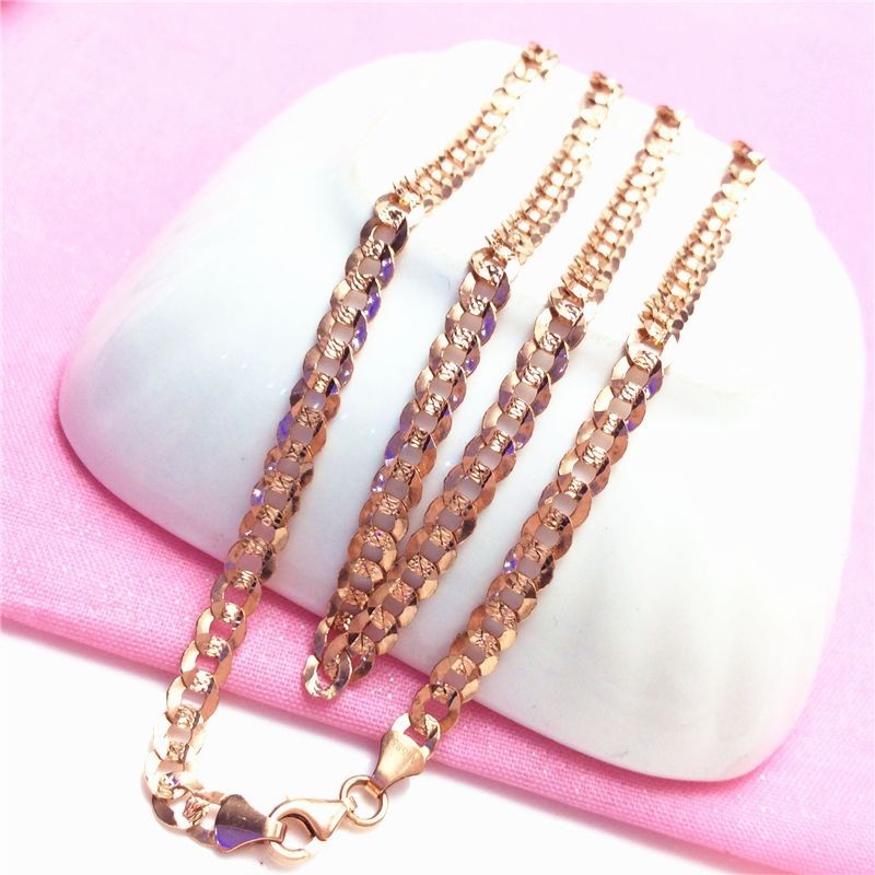Puro rússia 585 colar de ouro roxo masculino atmosfera de luxo colar rosa placa de ouro corrente 925 prata