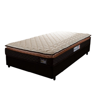 Cama Box Solteiro Colchão Espuma D33 Pillow Top Millenium 88x188x57cm Marrom Hellen - Suporta até 12 em Oferta na Shopee