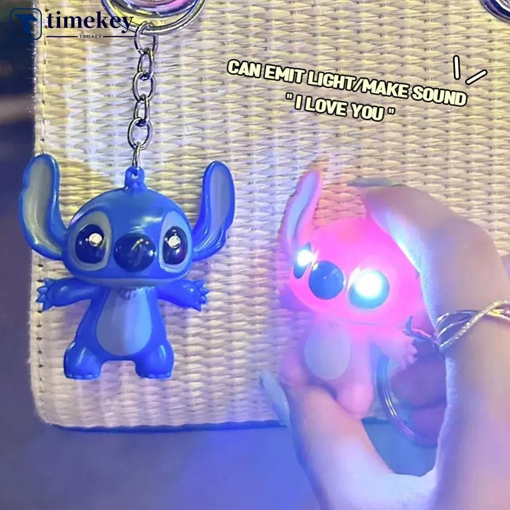 TIMEKEY Diga Que Eu Te Amo Chaveiro De Som Com Luz LED Cartoon Mochila Decoração De Carro Bonecas Pingente Porta-Chaves Presentes J4O9