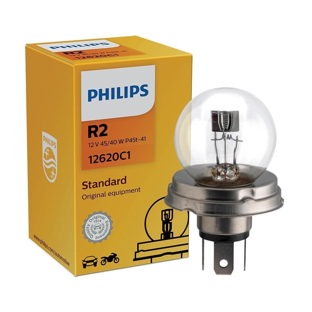 Lâmpada Philips Standart 40w 12v P45t-41 R2 Farol em Oferta na Shopee