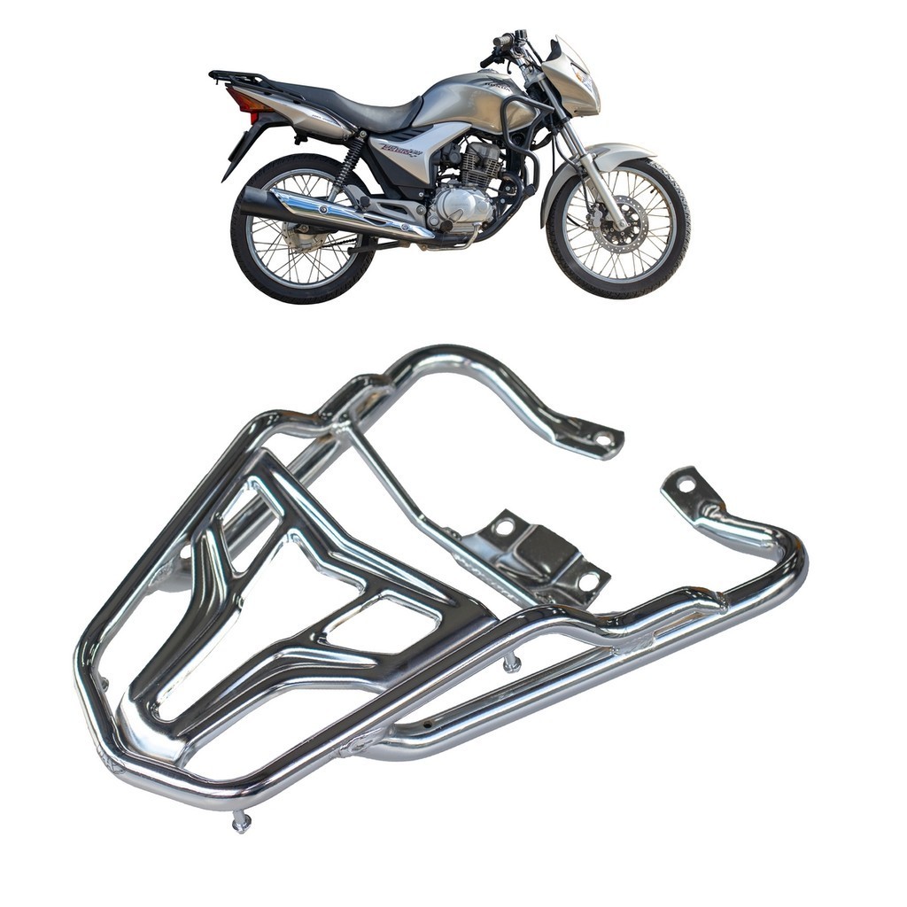 BAGAGEIRO CG TITAN 150 - MIX - FAN 125 150 2009 A 2013 CURTO CROMADO em Oferta na Shopee