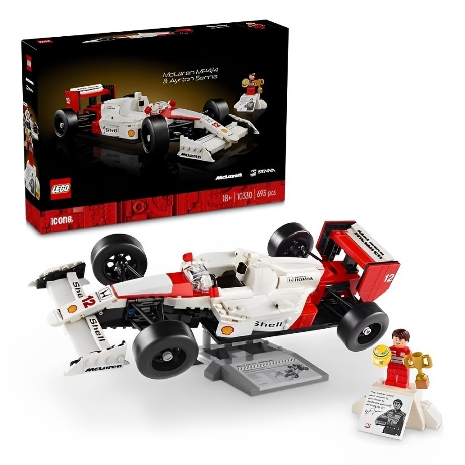 Ayrton Senna e Mclaren Mp4/4 Icons 693 Peças 10330 - Lego