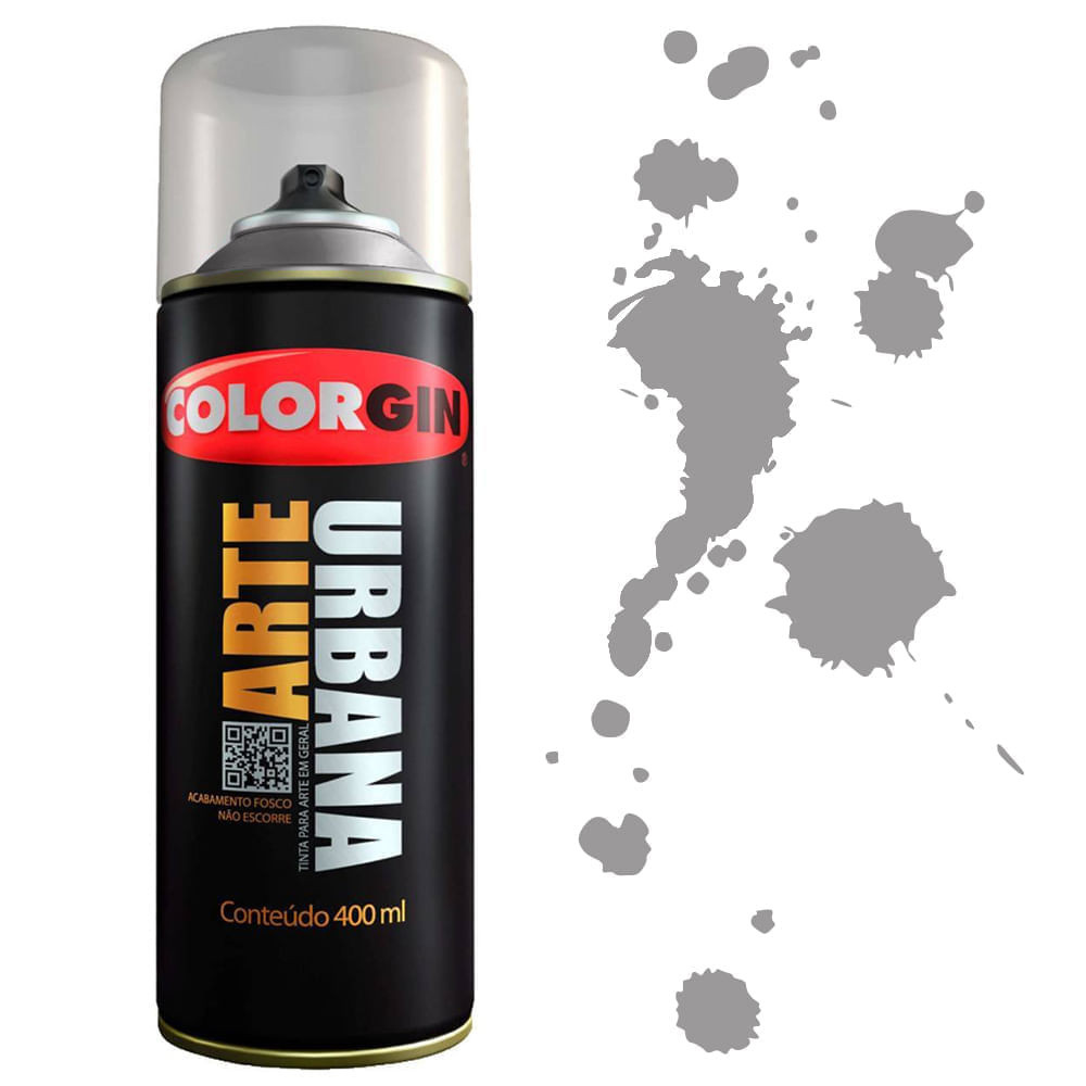 Tinta Spray Arte Urbana Colorgin 400ml 933 Cinza Carra