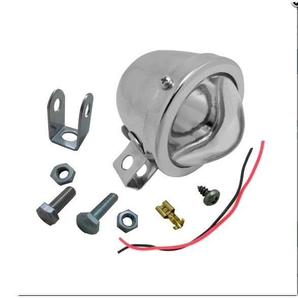 Farol de Milha Redondo Universal Para Adaptação Jeep Fusca Corcel D20 F1000 Chevette Opala Cromado