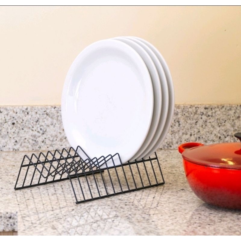 SUPORTE ORGANIZADOR DE PRATOS PARA ARMÁRIOS E PATELEIRA em Oferta na Shopee