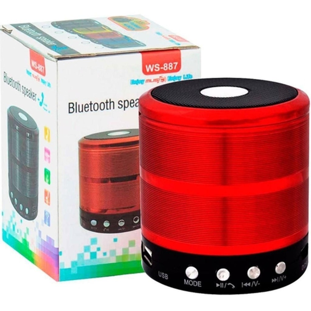 Mini Caixa De Som Portátil Speaker Mini Rádio USB SD CARD Vermelho