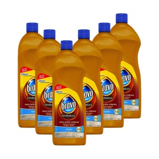 Kit 6 Cera Líquida Bravo Brilho Intenso Incolor  Revitaliza 750ml em Oferta na Shopee
