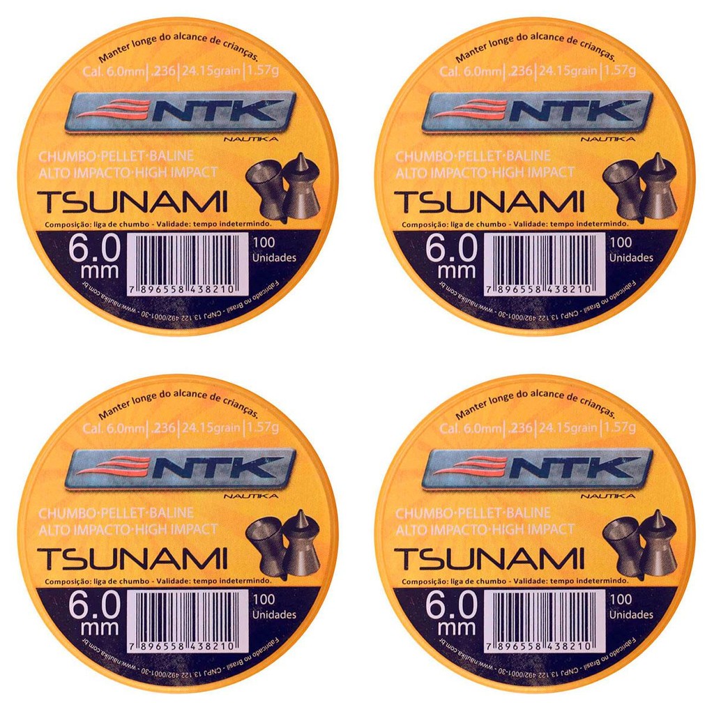 Kit 400 Chumbinhos 6.0 Caça Perfuração Destruição Tsunami - Sports & Outdoors