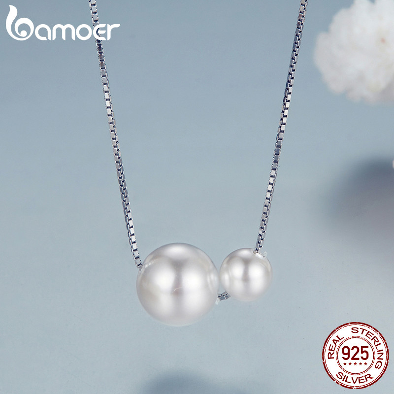 Bamoer 925 Sterling Sliver Colar Pérola Design Joias Presentes Para Mulheres · foto 2
