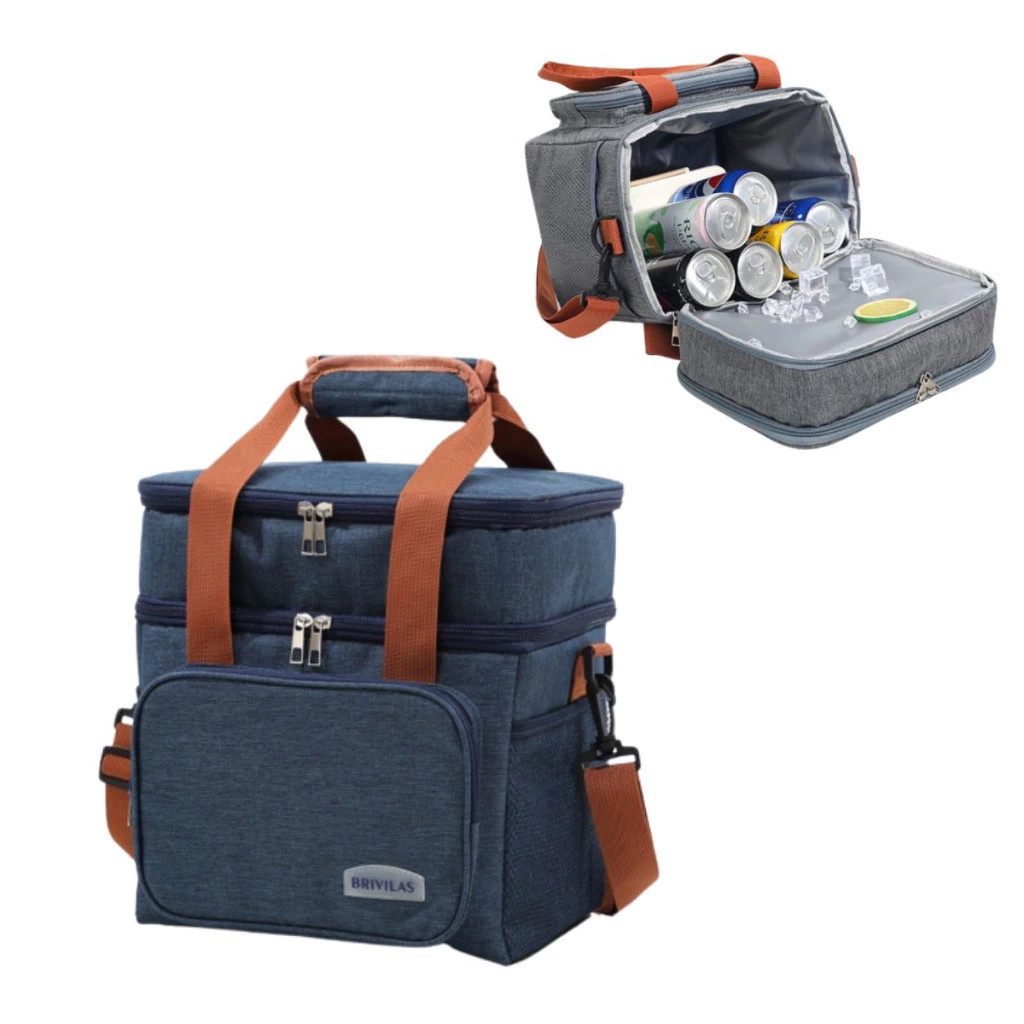 Bolsa Térmica 2 Compartimentos Com Alça De Mão E Lateral Isolamento Térmico Eficiente