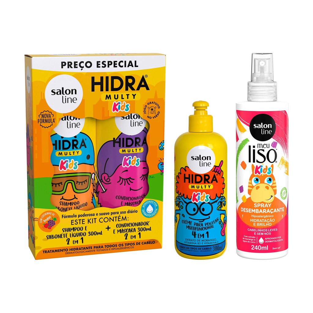 Kit com Hidra e Meu Liso Kids para Cabelos Lisinhos em Oferta na Shopee