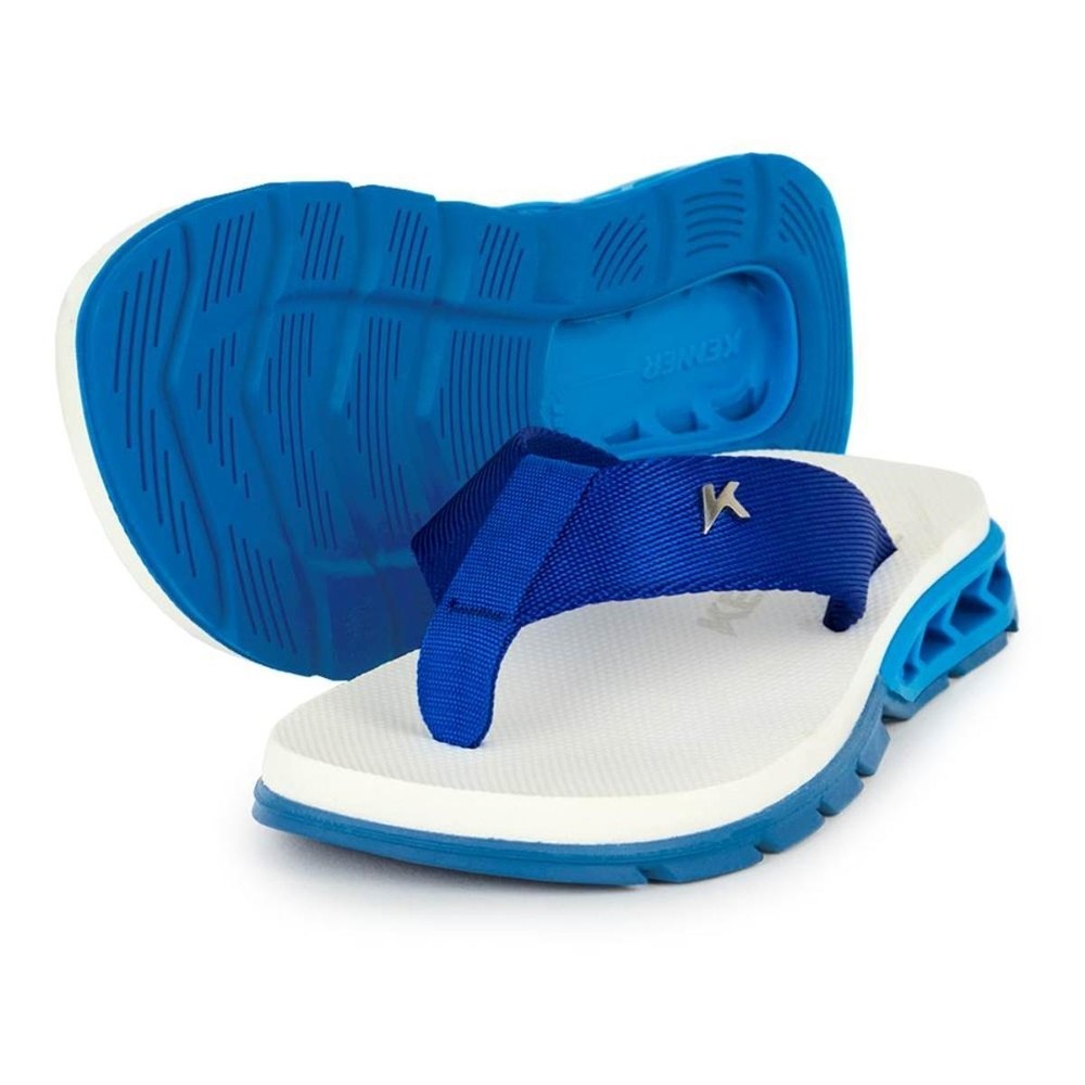 Chinelo Infantil Kenner Rakka Kids - Branco e Azul em Oferta na Shopee