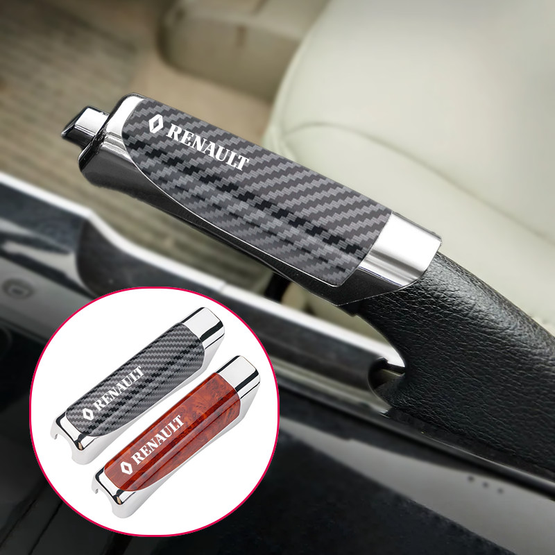Universal Para Renault Fibra De Carbono Capa De Freio De Mão Antiderrapante Proteção Decoração Kwid Duster Oroch Logan S
