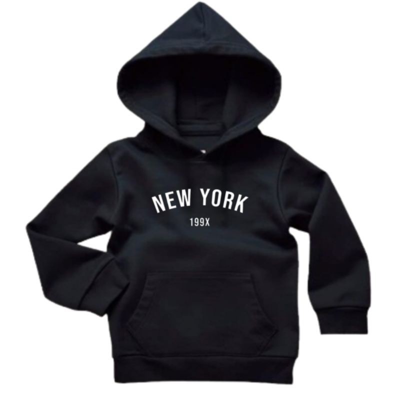 Linda Moletom Infantil Estampado New York Masculino e Feminino Com Capuz Algodão