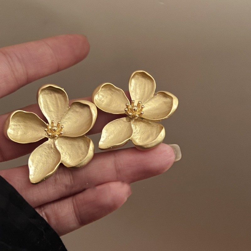 1 Par Moda Exagerada Brincos De Metal Exagerado Grandes Para Festa Feminina Jóias De Casam...