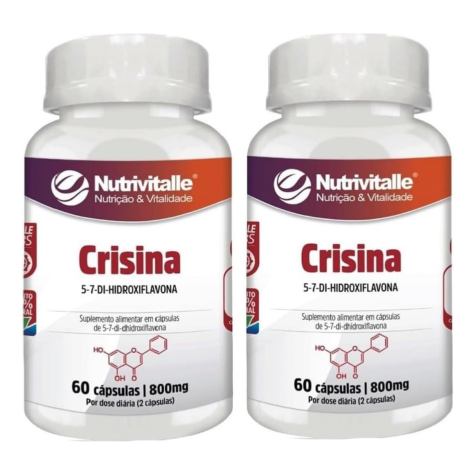 Suplemento Em Cápsula Nutrivitalle Crisina 60 Cáps 2 Potes
