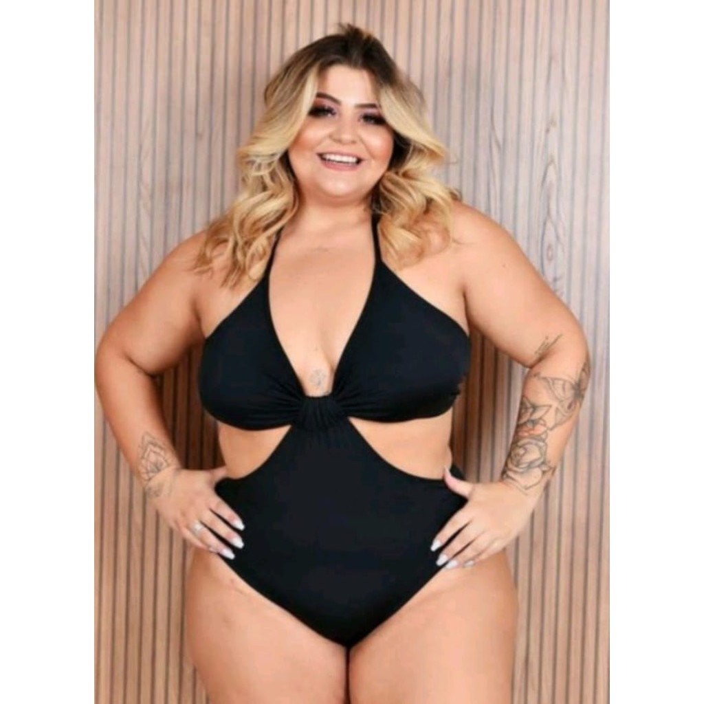 Maiô Body Engana Mamãe Plus Size Veste 48/50